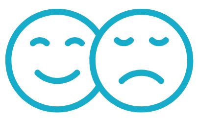 smiley and sad face