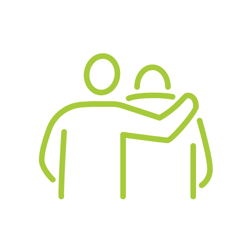 hand over shoulder icon
